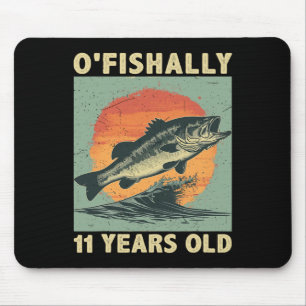Ofishally 11 Years Old Fishing Fisherman 11th Birt Mouse Pad