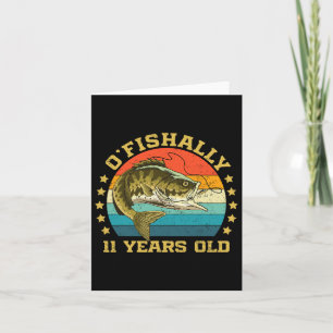 Ofishally 11 Years Old Funny Fishing Birthday Fish Card