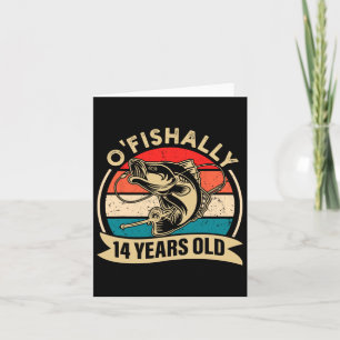 Ofishally 14 Years Old Fisherman Fishing 14th Birt Card