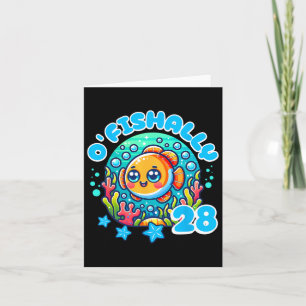 Ofishally 28 Year Old Funny 28th Birthday Fishing Card