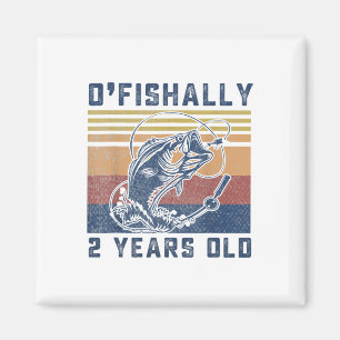 Ofishally 2 Year Old Shirt 2nd Birthday Fishing Us Magnet