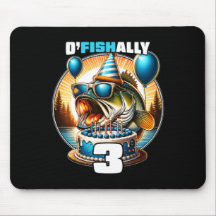 O'fishally 3 Years Old Fishing Birthday 3rd Bday P Mouse Pad