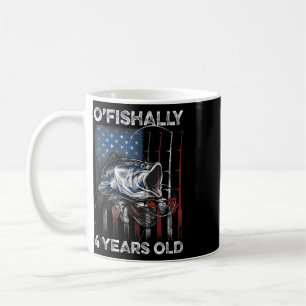 Ofishally 4 Year Old Shirt 4th Birthday Fishing Us Coffee Mug
