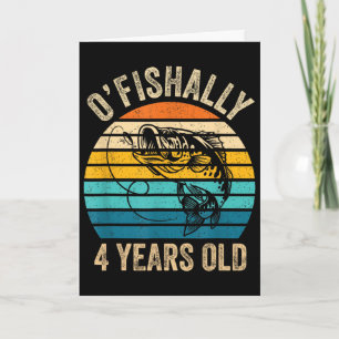 Ofishally 4 Year Old Shirt 4th Birthday Vintage Fi Card