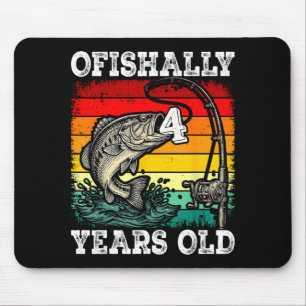 Ofishally 4 years old funny fishing birthday mouse pad