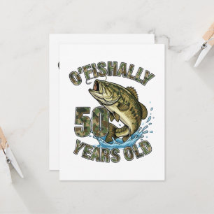OFishally 50 Years Old Fishing Lover 50th Birthday Invitation