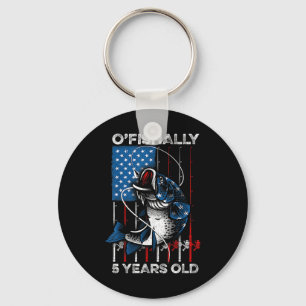Ofishally 5 Year Old Shirt 5th Birthday Fishing Us Key Ring