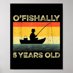 Ofishally 5 Year Old Shirt 5th Birthday Vintage Fi Poster