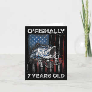 Ofishally 7 Year Old Shirt 7th Birthday Fishing Us Card