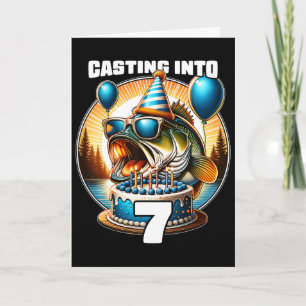 O'fishally 7 Years Old Fishing Birthday 7th Bday P Card