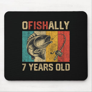 Ofishally 7 Years Old Funny Fishing Birthday Fishe Mouse Pad