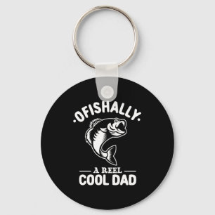 Ofishally A Reel Cool Dad Funny Fishing Lover Key Ring