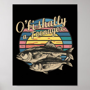 O'fishally A Teenager 13th Birthday Funny Fishing Poster