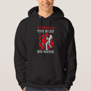 Ofishally Best Big Sister Fishing Fisher Woman Mus Hoodie