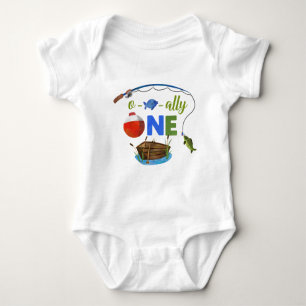 Ofishally ONE baby bodysuite O-fish-ally ONE boy Baby Bodysuit