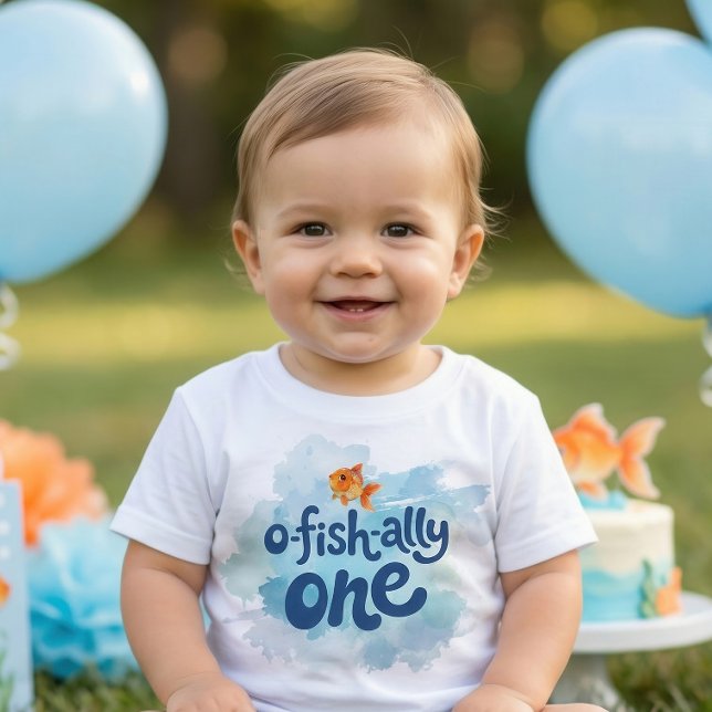 Ofishally One Fishing Boy 1st Birthday Baby T-Shirt (Creator Uploaded)