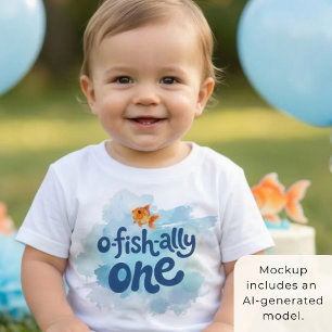 Ofishally One Fishing Boy 1st Birthday Baby T-Shirt
