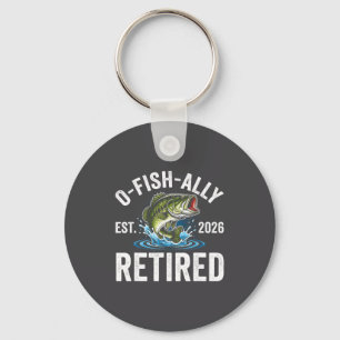 Ofishally Retired 2026 Funny Fishing Retirement Fi Key Ring