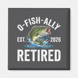 Ofishally Retired 2026 Funny Fishing Retirement Fi Magnet