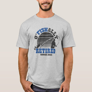 Ofishally Retired Fishing Retirement Gift Blue T-Shirt