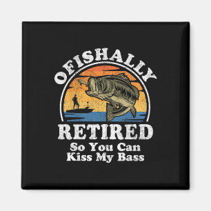 Ofishally Retired Funny B Fishing Retirement Gift Magnet
