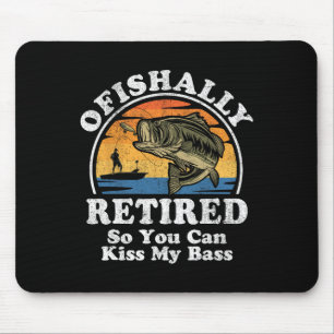 Ofishally Retired Funny B Fishing Retirement Gift Mouse Pad