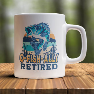 Ofishally Retired Funny Fishing Coffee Mug