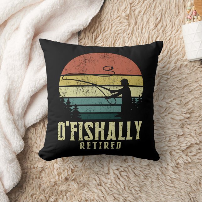 Ofishally Retired Funny fishing retirement Cushion (Blanket)