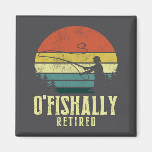 Ofishally Retired Funny Fishing Retirement Magnet