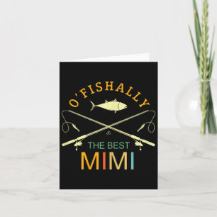 Ofishally The Best Mimi Vintage Fishing Grandma  Card
