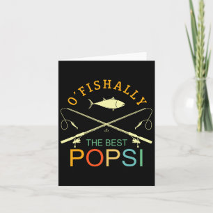 Ofishally The Best Popsi Vintage Fishing Grandpa Card