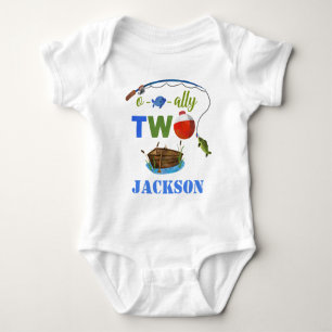 Ofishally TWO baby bodysuite O-fish-ally TWO boy Bodysuit