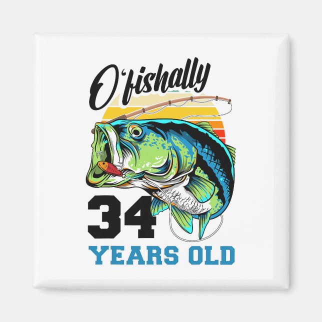 Ofishally &#  Years Old &# th Birthday Fishing B Magnet (Front)