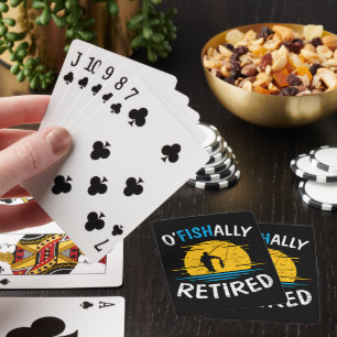 Ofishially Retired Plan Fishing Fisherman Playing Cards
