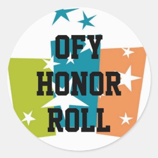 OFY Honour Roll small Classic Round Sticker