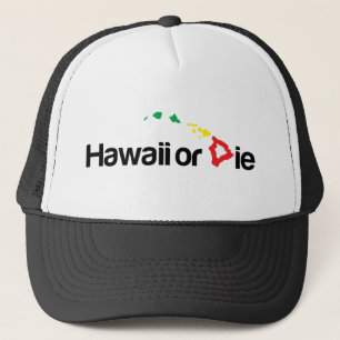 OG Hawaii Or Die Logo - Rasta Colours Trucker Hat
