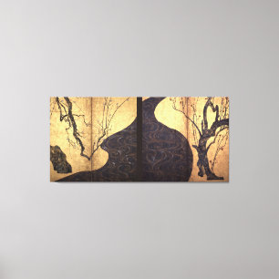 Ogata Korin / Red and White Plum Bossoms /18th C / Canvas Print