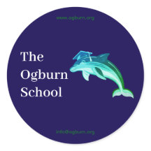 Ogburn School Mascot Sticker Dark Blue