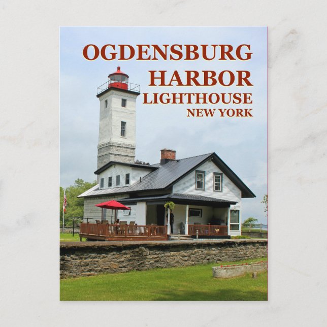 Ogdensburg Harbour Lighthouse, New York Postcard (Front)
