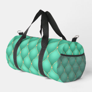 Ogee Gold Diamonds Tufted Turquoise Duffle Bag