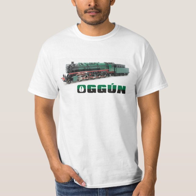 Oggun shirt, orisha Oggun name with train T-Shirt (Front)