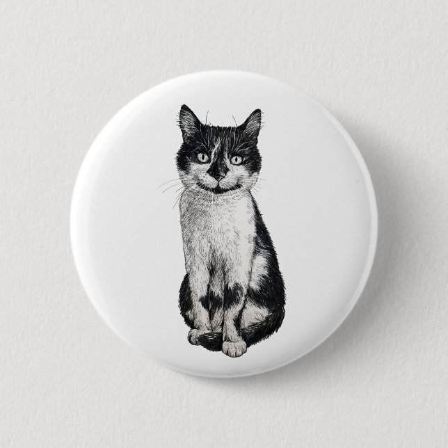 Ogie the cat 6 cm round badge (Front)