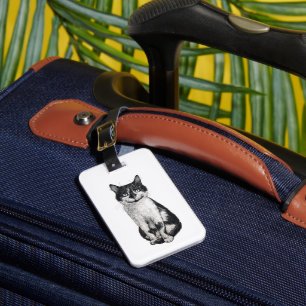 Ogie the cat luggage tag