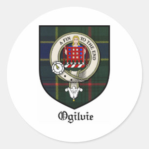 Ogilvie Clan Crest Badge Tartan Classic Round Sticker
