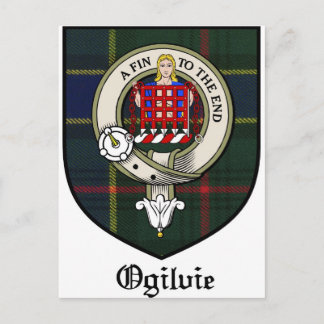 Ogilvie Clan Crest Badge Tartan Postcard