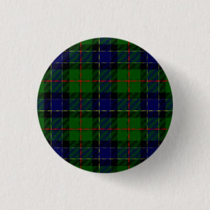 Ogilvie tartan blue green plaid 3 cm round badge