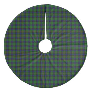 Ogilvie tartan blue green plaid fleece tree skirt