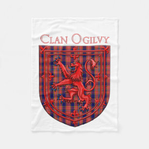Ogilvy Tartan Scottish Plaid Lion Rampant Fleece Blanket