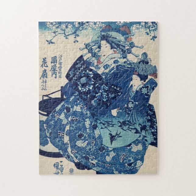 Ogiya uchi Hanaogi by Utagawa Kuniyoshi Jigsaw Puzzle (Vertical)