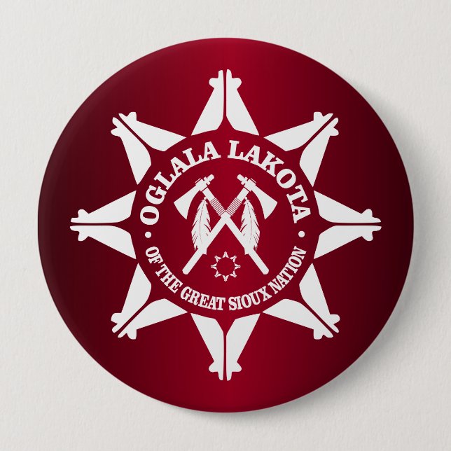 Oglala Lakota 10 Cm Round Badge (Front)